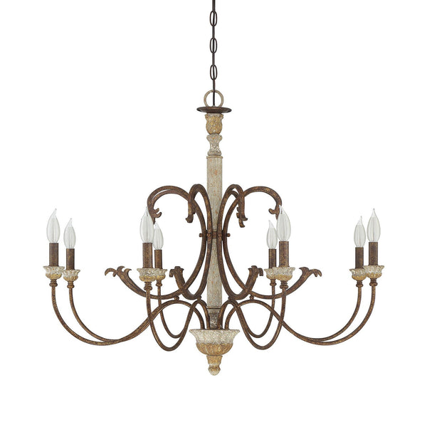rustic wood iron gilded rust chandelier