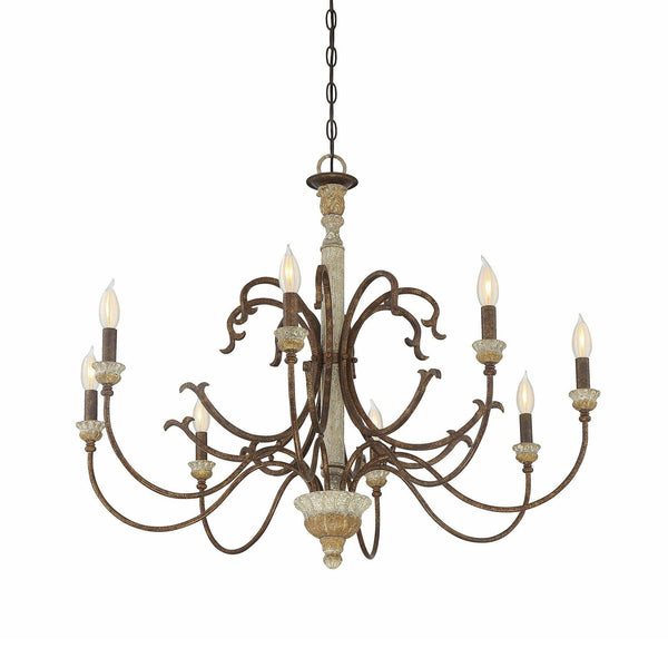 rustic wood iron gilded rust chandelier