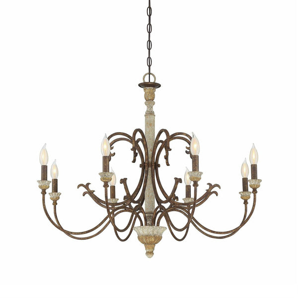 rustic wood iron gilded rust chandelier