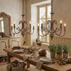 rustic wood iron gilded rust chandelier