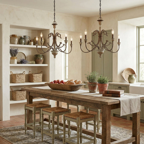 rustic wood iron gilded rust chandelier
