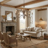 rustic wood iron gilded rust chandelier