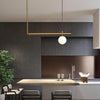 Minimalist Modern Linear Globe Pendant Lighting Copper Glass Kitchen Dining Room Light