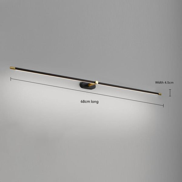 sand black copper led strip bathroom wall light