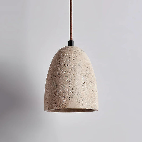scandinavian beige travertine bell pendant lamp