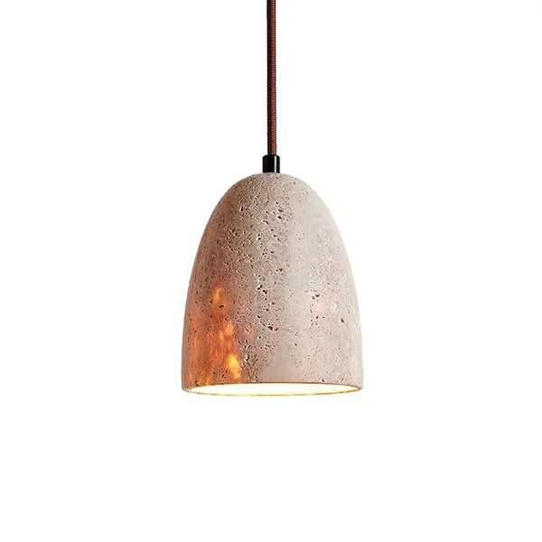 scandinavian beige travertine bell pendant lamp