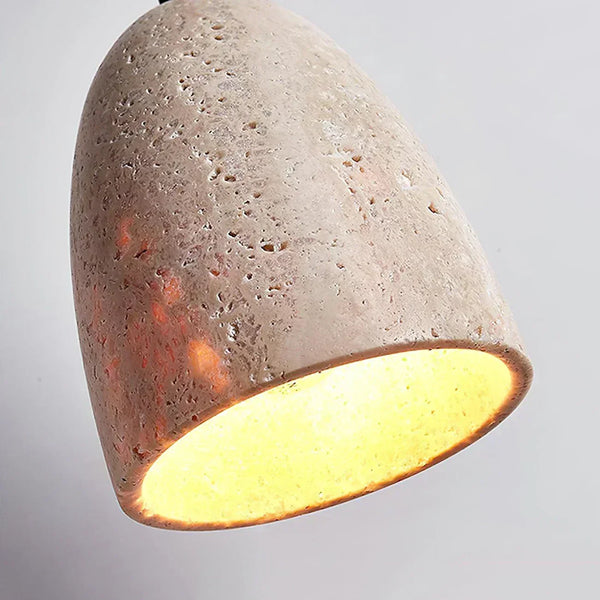 scandinavian beige travertine bell pendant lamp