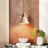 scandinavian beige travertine conical pendant lamp