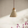 scandinavian beige travertine conical pendant lamp