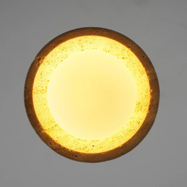 scandinavian beige travertine glass semicircle pendant light