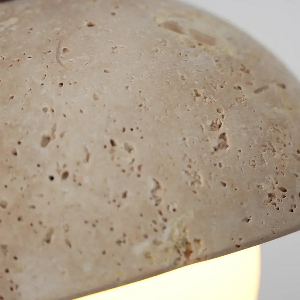 scandinavian beige travertine glass semicircle pendant light
