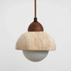 scandinavian beige travertine glass semicircle pendant light
