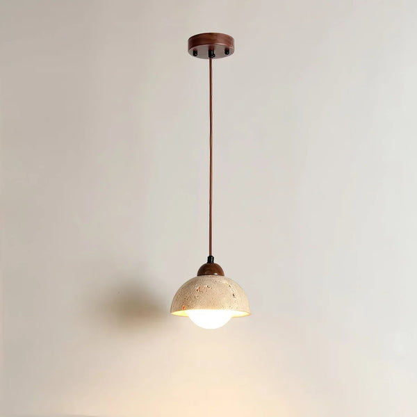 scandinavian beige travertine glass semicircle pendant light