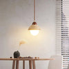 scandinavian beige travertine glass semicircle pendant light