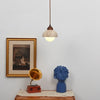 scandinavian beige travertine glass semicircle pendant light