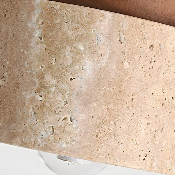 scandinavian beige travertine wood cylinder ceiling light