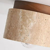 scandinavian beige travertine wood cylinder ceiling light