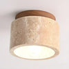 scandinavian beige travertine wood cylinder ceiling light