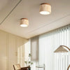 scandinavian beige travertine wood cylinder ceiling light