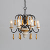 scandinavian black iron wood candle chandelier
