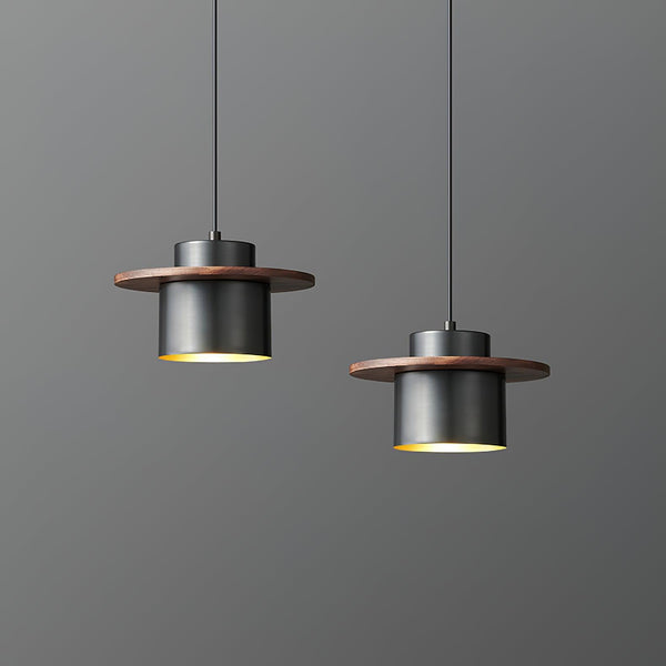 scandinavian brass walnut dome pendant light