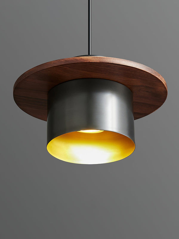 scandinavian brass walnut dome pendant light