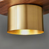 scandinavian brass walnut dome pendant light