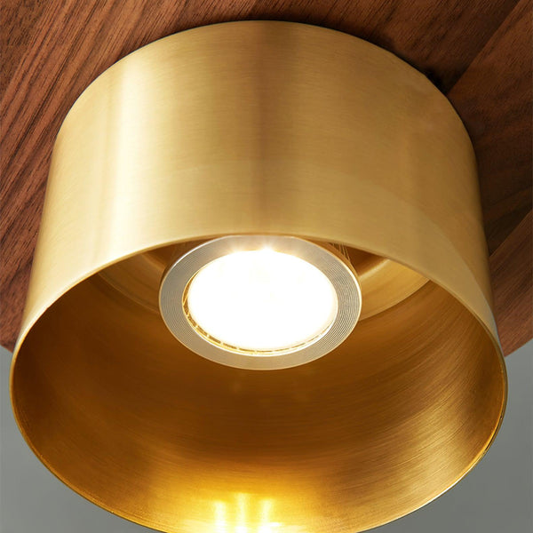 scandinavian brass walnut dome pendant light