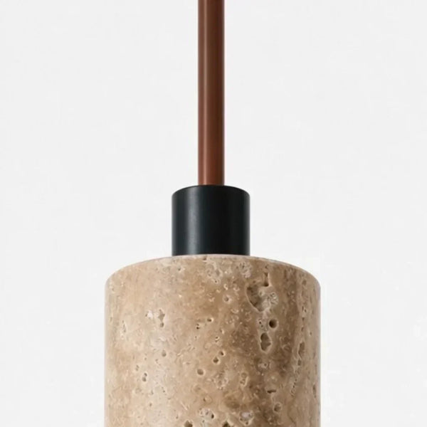 scandinavian natural travertine mini cylinder pendant light