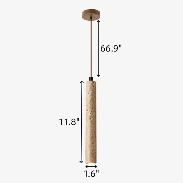 scandinavian natural travertine mini cylinder pendant light