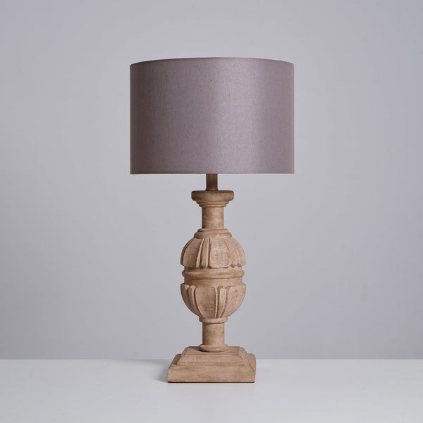 scandinavian old wood fabric table lamp