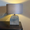 scandinavian old wood fabric table lamp