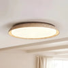 scandinavian travertine wood round flush mount ceiling light