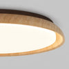scandinavian travertine wood round flush mount ceiling light