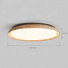 scandinavian travertine wood round flush mount ceiling light