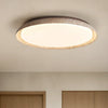 scandinavian travertine wood round flush mount ceiling light