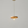 scandinavian walnut ash wood brass pendant light
