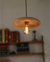 scandinavian walnut ash wood brass pendant light