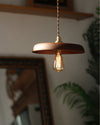 scandinavian walnut ash wood brass pendant light