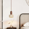 scandinavian walnut travertine round pendant light