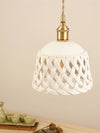 scandinavian white ceramic openwork pendant light