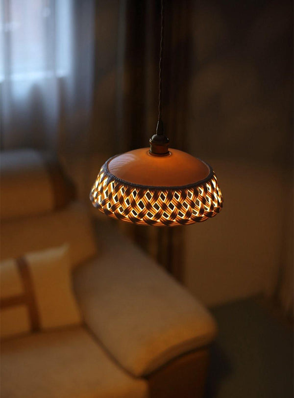 scandinavian white ceramic openwork pendant light