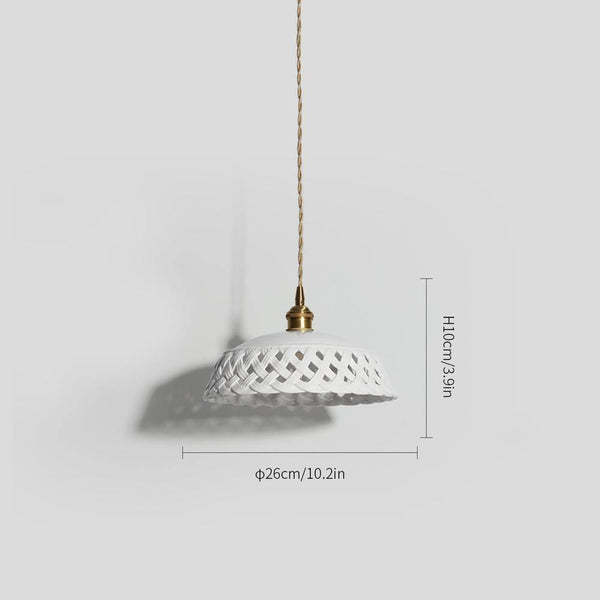scandinavian white ceramic openwork pendant light
