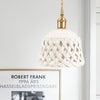 scandinavian white ceramic openwork pendant light