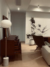 scandinavian white glass marble floor lamp