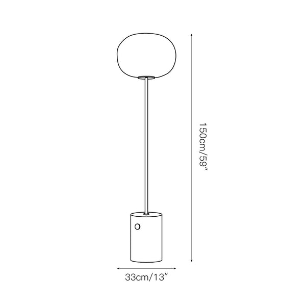 scandinavian white glass marble floor lamp