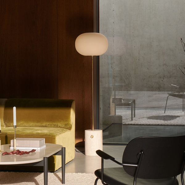 scandinavian white glass marble floor lamp