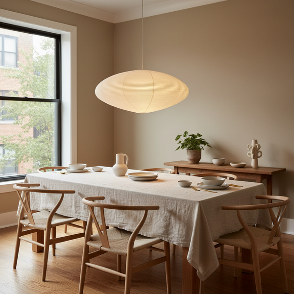 scandinavian white washi paper oval pendant light