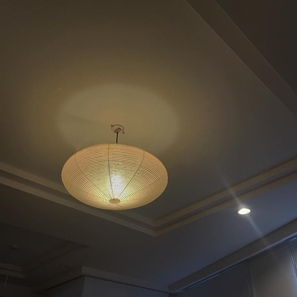 scandinavian white washi paper oval pendant light