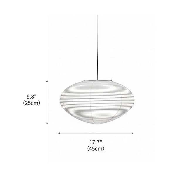 scandinavian white washi paper oval pendant light